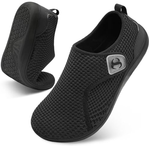 Diabetic Shoes for Women Wide Width Walking Shoes Black Zero Drop Nursing Pregnancy Bunion Surgery Relief Shoe Breathable Barefoot Minimalist Summer Spring House Slippers Shoes Size 9