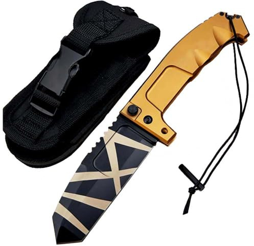 Joa Taschenmesser gold schlank klappmesser scharfes stahl groß edc tanto