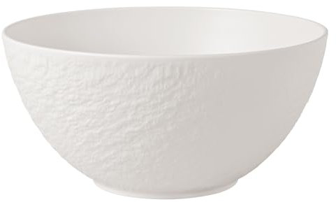 Villeroy & Boch - Manufacture Rock Blanc saladier blanc, résistant au lave-vaisselle/micro-ondes, design mat, look ardoise, saladier pour salades et bowls, plat creux de service, porcelaine Premium