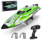 Helangel RC Boat, 2.4Ghz Remote Control Boat 25KM/H Self Righting Racing Boats Outdoor Radio Controlled Watercraft with Low Battery Alarm Rechargeable Battery for Pools Lakes, Green