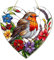 Window Sun Catcher, 20x20CM Large Heart-Shaped Robin Stained Glass Suncatcher – Decorative Hanging Ornament for Windows, Ideal for Home, Garden, or Gift