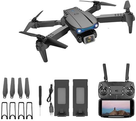 ADEPTNA Foldable Quadcopter Drone with Dual HD Camera 360° Flip Gesture Control Optical Flow 150m Long Range Obstacle Avoidance 25-30 Min Flight Time 2 Batteries Speed Control Portable Drone (BLACK)