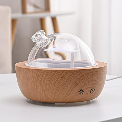 200ml Glass Essential Oil Diffusers for Home, with Music Player | Wood Grain Base Humidifier, Bluetooth Speaker,2025 Upgrade Aromatherapy Diffuser,Aroma Diffuse with Music Player
