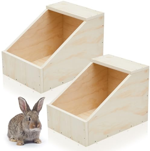 Maxcheck 2 Pack Wood Rabbit Nesting Box, 20x14x14 Inch