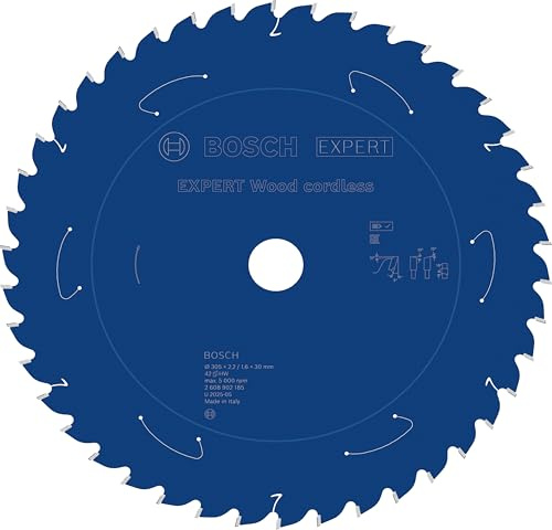 Bosch 1x Expert Wood Cordless Circular Saw Blade for Mitre Saw | for Softwood, Hardwood, Ø 305 mm, Professional Accessory Mitre Cordless Circular Saw