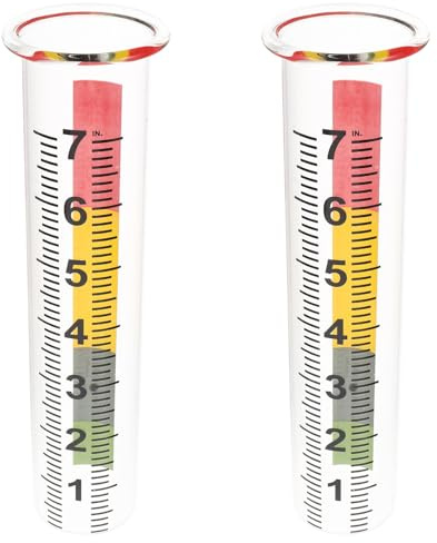 Homoyoyo 2 Stück Präziser Regenmesser Gartenniederschlagsmesser Transparent Frostbeständig mit Skala für Terrasse Rasen und Außenbereich
