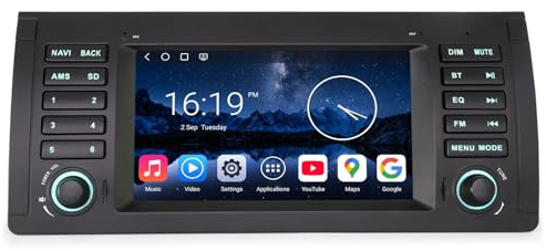 Qualcomm 8-Kern 4GB+64GB Android 14 Autoradio für BMW X5 E53 Radio Apple CarPlay & Android Auto Canbus Bluetooth 5.1 SWC 4G LTE WiFi GPS Navigation, 7 Zoll Display Touchscreen