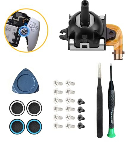 Treayes Joystick Replacement Kit for PS Portal Console/PSVR2, Upgrade Anti-Drift Analog Thumbstick,Analog Thumb Stick Repair Joystick Repair Tool kit for PS Portal Console(Left)