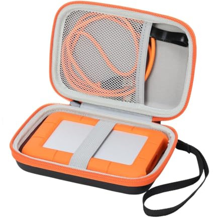 Travel Storage Bag for LaCie Rugged Mini 1TB/ 2TB/ 4TB/ 5TB External Hard Drive HDD Carrying Case for Mac and PC Computer & USB 3.0 2.0 Cable SD Cards