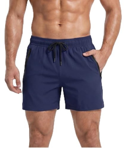 Towintec Maillot de Bain Homme Short Calecon Zip Fermeture Poche Vetement Slip Caleçon Salle de Sport Élastique Jammer Natation Boxer Doublure en Maille avec Cordon Réglable Plage Natation Surf Voyage