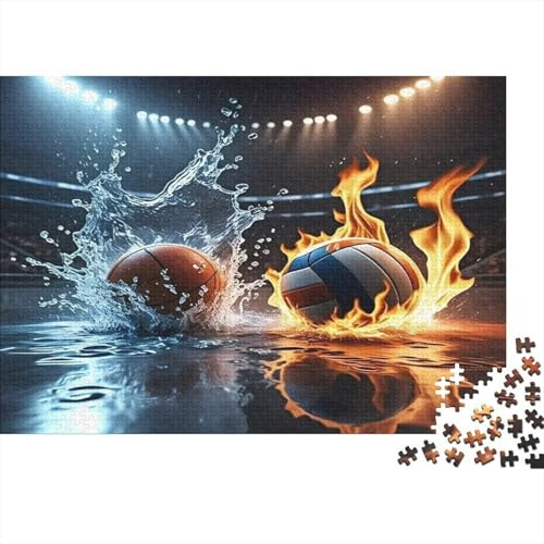 Ice and Fire Rugby Mini 1000 Piece Jigsaw Puzzle Paper 1000pc for Adults Stadium Lights Home Decor Gift 38x26cm/1000pcs