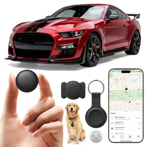 GPS Tracker Auto, Magnetischer GPS Tracker ohne ABO, IP67 Wasserdicht Versteckter GPS Tracker für Autos/Fahrräder/Motorräder/Haustier (Nur iOS)