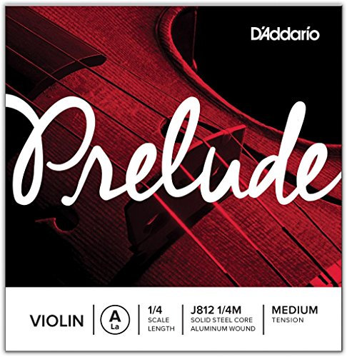 D'Addario Geigensaiten - Prelude Violin Strings - J812 1/4M - 1/4 Scale, Medium Tension - Single A String