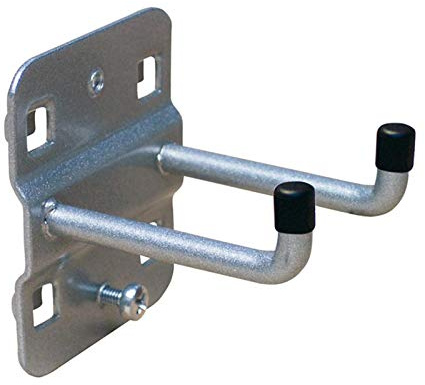 ADB Werkzeughalter Lochwand Haken Halter 35, 50, 75, 150, 200 mm doppelt mit senkrechten Hakenende, Farbe (RAL):Weissaluminium (RAL 9006), Länge:35 mm