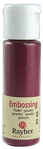 RAYHER 28000291, Embossing-Puder, 20 ml Flasche, deckend, bordeaux