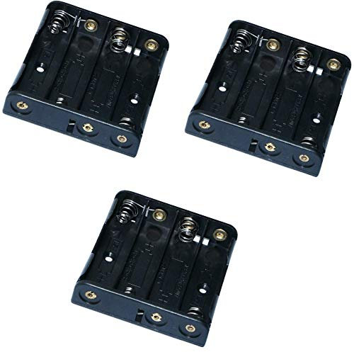 Aerzetix -3X Porte-Piles 4xAAA LR03 - Boîtier pour 4 Piles ou Accus Fiche Prise Chassis Bec - C3427
