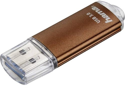 Hama 128GB USB-Stick USB 3.0 Datenstick (90 MB/s Datentransfer, USB-Stick mit Öse zur Befestigung am Schlüsselring, Speicherstick, Memory Stick mit Verschlusskappe, z. B. für Windows/MacBook), Braun