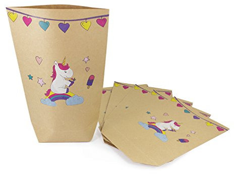 Oblique-Unique® Einhorn Geschenktüten 6 Stk Einhörner Papiertüten Kinder Geburtstag Feste Party