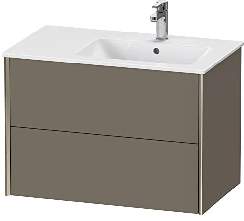 Duravit XViu 4159 Waschtischunterbau wandhängend, 2 Schubkästen, für Waschtisch Me by Starck 234683 Becken rechts, 810x480 mm, Farbe (Front/Korpus): Champagner matt/Flannel Grey sm. - XV41590B190