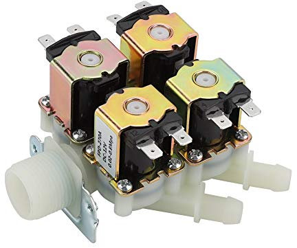 MLMLH Solenoid Valve, 1 in 4 Out DC 12V Electric Solenoid Valves, DN20 G3/4 Plastic Electromagnetic Valve, Normally Closed for Home Automation, Irrigation Systems