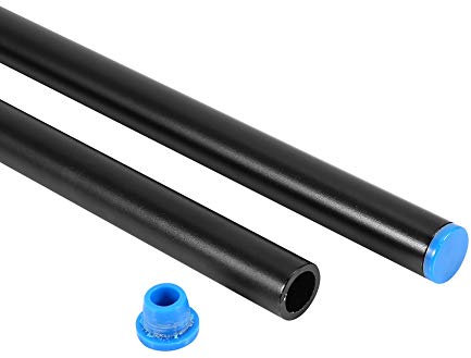 Kamera Rod Aluminium Alloy Ruten Stangen 40cm 15mm 2 Stück Schwarz Aluminiumlegierung Uhrenkäfig Stabkäfig Schienensystem für Camera Camcorder O4EM