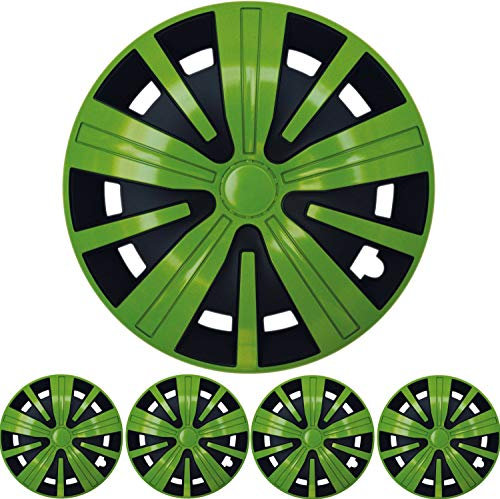 16 Zoll 4X Premium Design Radkappen Radzierblenden 'Spinel BIS' in Grün Schwarz