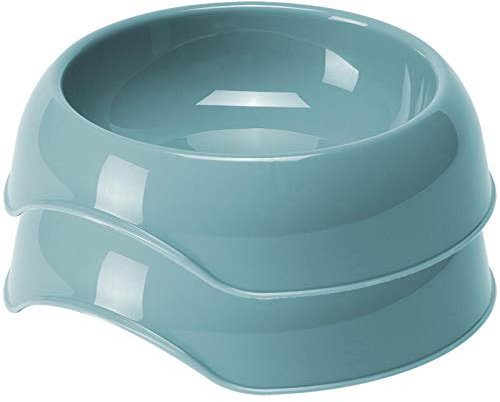 CAT CENTRE 2 x Blue 0.35L Plastic Cat Kitten Bowls Pet Animal Feeding Food Water Drink Dish