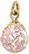 Quiges Frau Faberge-Stil Russisches Ei Anhänger Blumen Pink Emaille Weiß Vergoldet Klassisch Medaillon mit Zirkonia Kristall