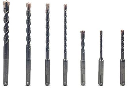 NORTOOLS Rotary Hammer Drill Bit Sets 7 PCS SDS Plus Drill Tungsten Carbide Tip with Cross Head PGM Mark Power Tools for Masonry Concrete Granite