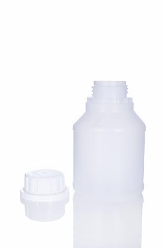 BenBow - HDPE Kunststoffflasche 10x 250 ml mit Schraubverschluss und Skala für sichere Aufbewahrung von Flüssigkeiten und Chemikalien - ideal für Haushalt - Labor und Industrie Farben - Öl & Kleber