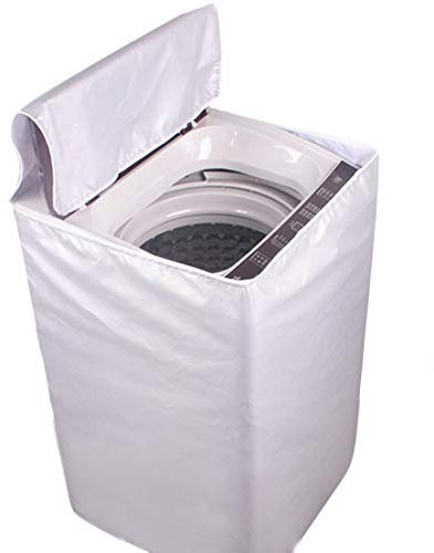 WJBABJ Home Machine à laver, sèche-linge, top cover automatique protection imperméable, protection en polyester, argenté, roulettes, couvercles anti-poussière (Spécification : S)