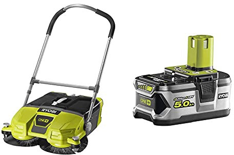 Ryobi R18SW3-0 18V ONE+ Cordless Debris Sweeper (Body Only), 18 V, Green & RB18L50 ONE+ Lithium+ 5.0Ah Battery, 18 V