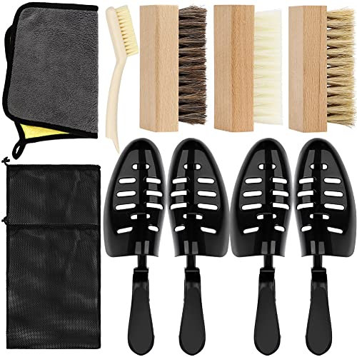 Sneaker Shoe Bag Cleaning Kit Laundry System for Washing Machine - Includes Cleaning Brush and Adjustable Length Shoe Tree