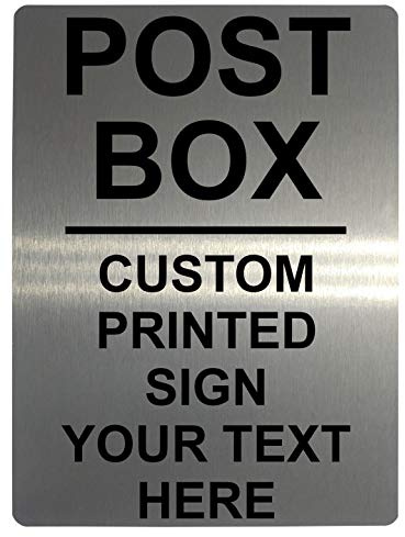 xtra-print 530 Personalised POST BOX Metal Plaque Sign For Door House Gate Letters Parcels (5x7 inches., Brushed Silver)