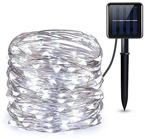 MOREASE Solar Lichterkette Aussen - 20M 200 LED Lichterkette Außen Wetterfest Solar Kupferdraht Solarlichterkette für Balkon,Bäume,Terrasse,Hochzeit,Party,Garten,Hof,Tor Deko (Weiß)
