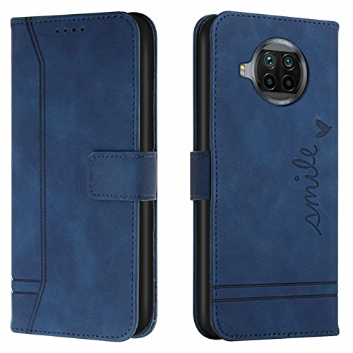 Lihondar Kompatibel mit Xiaomi Mi 10T Lite 5G Hülle, Handyhülle Xiaomi Mi 10T Lite 5G, Leder Klappbar Schutzhülle Tasche Wallet mit Brieftasche [Standfunktion] Cover Flip Case Klapphülle (Blau)