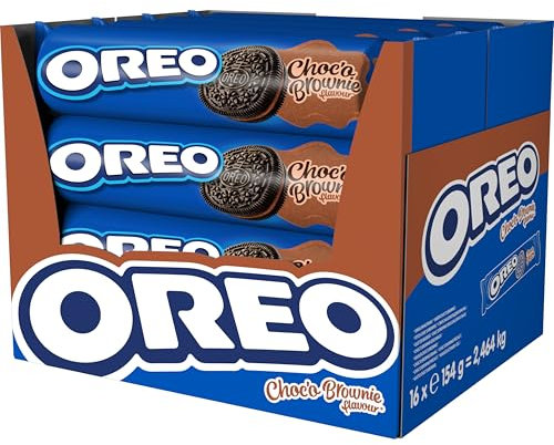 Oreo Choco Brownie Galletas de Cacao Rellenas de Crema de Chocolate Sabor Brownie 154g - Pack de 16
