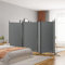 WIFESE Paravent 6 Panneaux Anthracite 520x180 cm Tissu Séparation de Pièce Polyvalente Cloison de Séparation de Chambre Espace Privé Séparation de Salon Cuisine Mur de Fond Bloquer Le Soleil