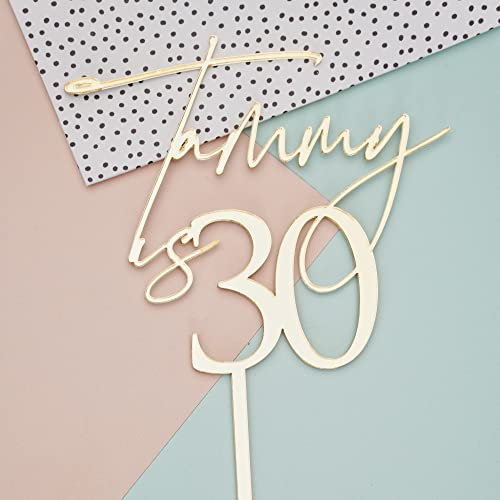 Personalised Acrylic Cake Topper Name and Age Birthday Cake Topper 18 21 30 40 50 Gold Custom Birthday Cake Decorations (Mirror Gold)