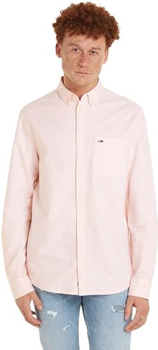 Tommy Jeans Tjm Reg Oxford Shirt DM0DM18335 Camicie Eleganti, Rosa (Pink Crystal), XL Uomo