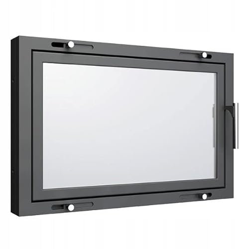 New Backofentür 70x40 Kamintür mit Glas Ofentür Kamintür Pizzaofentür Gußeisen Steinofentür Das Türchen zum Ofen | Öffnungsrichtung: Rechts | Der Griff Links | Modell X6
