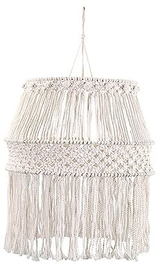F Fityle Makramee-Lampenschirm, hängender Lampenschirm, Boho, nordisch, gewebt, Hängeleuchte, Abdeckung, Pendelleuchte, Ersatz für Hochzeit, Zuhause,