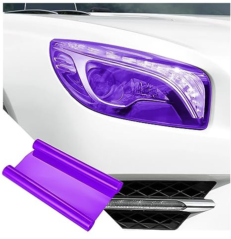 JNNJ Film pour Phares De Voiture, Imperméable et Teinté, Feuille Étanche pour Feux Antibrouillard, Arrière et Clignotants (Violet)