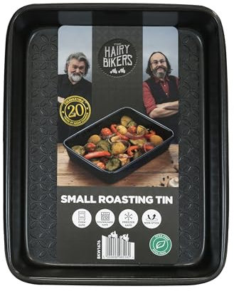 Hairy Bikers Bakeware, Small Roasting Tin, Non-Stick Coating, PFOA Free, Oven Safe, Dishwasher Safe, Freezer Safe, Black