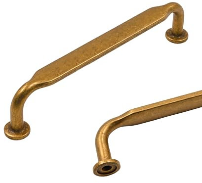 9BUILD 10pcs Poignée d'Armoire,Laiton Vieilli,Espacement des Trous 128mm,pour Armoires de Cuisine,Alliage de Zinc Poignées de Meuble Cuisine Poignées Meuble Armoire Poignées de Porte d'armoire EU0048