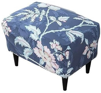 TRgqify-KM Blumendruck Ohrensessel Schonbezug Stretch Ohrensesselbezug Spandex Ohrensesselbezug Sitzkissenbezug for Wohnzimmer (Color : B11 Footstool Cover)
