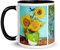 Tasse Van Gogh Sternennacht Sonnenblumen Mohnblumen Iris Tasse Kaffee Tee Geschenk Terrasse Abend Rhône Blumen Bild Malerei Zypressen Olivenbäume Weizen Japanisch Kirsche Sakura (Sonnenblumen)