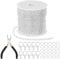 Tanstic 102Pcs 30 Feet Jewelry Making Chains Necklace Chains Bulk Cable Link Chain with 50Pcs Jump Rings, 50Pcs Lobster Clasps, Pliers for Bracelet Necklace Making(Silver)