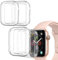 WMUVAZA Transparente Fundas Compatible con A pple Watch 40mm 44mm Series 6/5/4/SE, 4 Piezas Protector Funda Protector de Pantalla TPU Suave Protección Carcasa, Thin Carcasa para i Watch