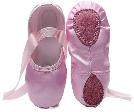 JMORCO Punte Danza Classica Ballerina for Ragazze Ballerine Scarpe da Ballo Professionali in Raso Rosa for Donne Nude for Ballare(Pink,12)